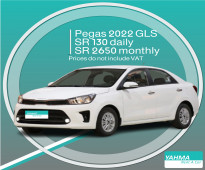 Kia Pegas 2022 GLS 0 mileage - Free delivery monthly rental