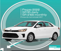 Kia Pegas 2022 for rent in Dammam - Free delivery for monthly rental