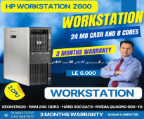 جهاز HP WORKSTATION Z600 دبل برسيسور XEON E5620 كاش 24 رام 24 هارد 500