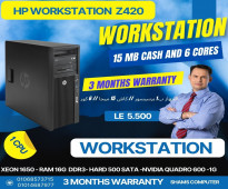 جهاز HP WORKSTATION Z420 برسيسور  XEON e5-1650 كاش 15 ميجا رام 16 هارد 500