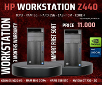 جهاز HP WORKSTATION Z440 V4 برسيسور XEON 1620 V3 كاش 10 ميجا رام 16 هارد 256 ssd بفيجا NVIDIA